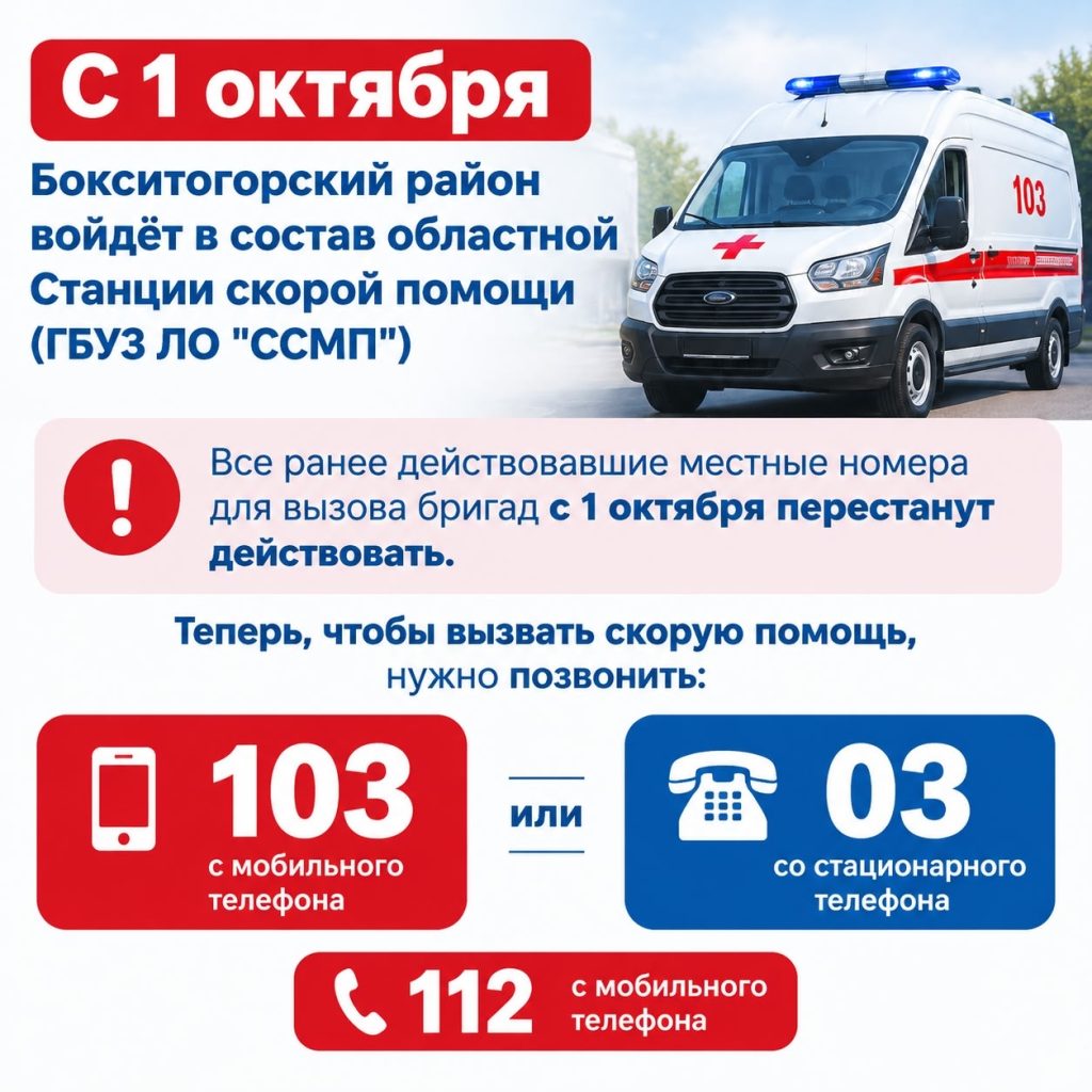 Бокситогорский район войдёт в состав областной станции скорой помощи