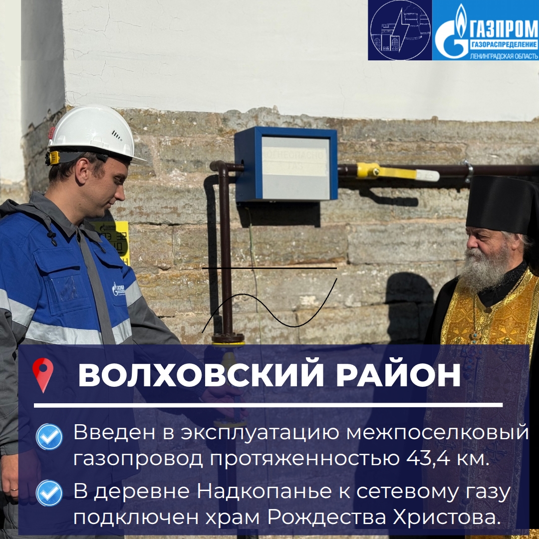 В Волховском районе ввели в эксплуатацию межпоселковый газопровод