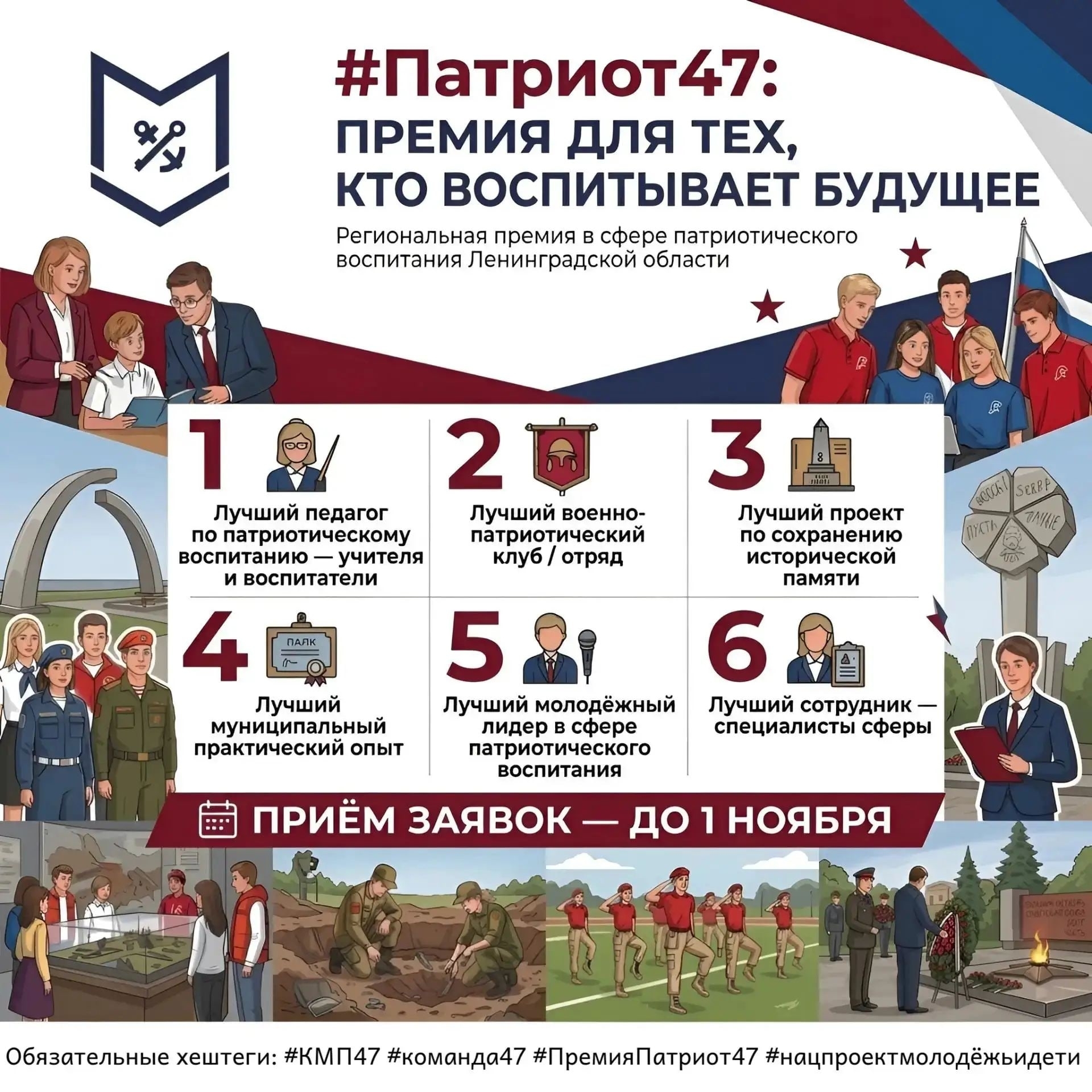 Комитет по молодежной политике принимает заявки на премию Патриот47